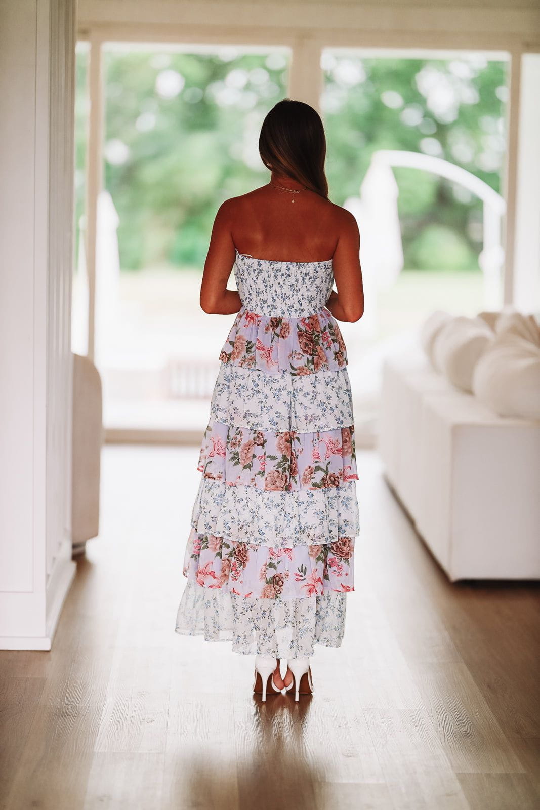 Sunlight Spotlight Maxi Dress - Ivory, Light Blue, Lavender