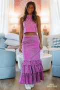 Winning Play Top and Maxi Skirt Set - Purple and White