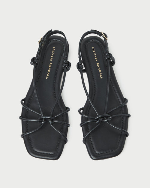 Karly Black Leather Strappy Sandal
