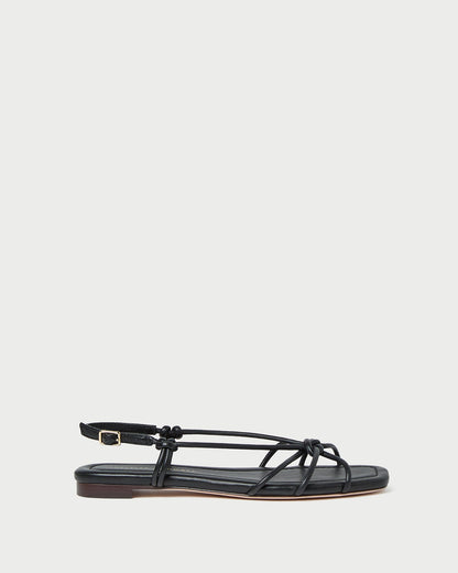 Karly Black Leather Strappy Sandal