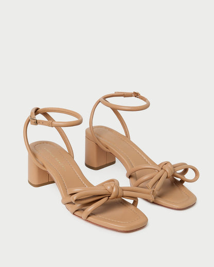 Mikel Dune Bow Mid-Heel Sandal